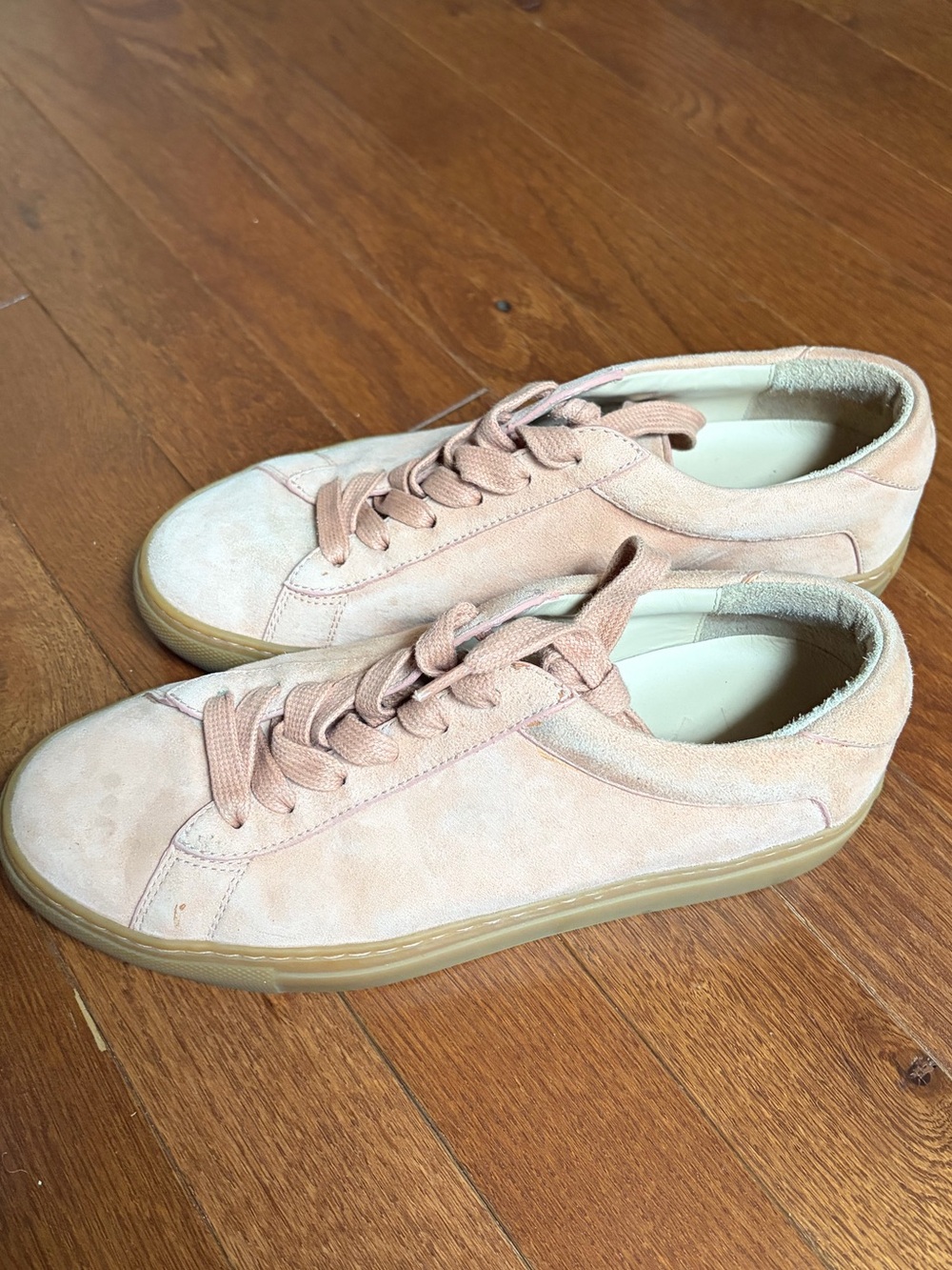 KOIO Pink Suede Low-Top Sneakers